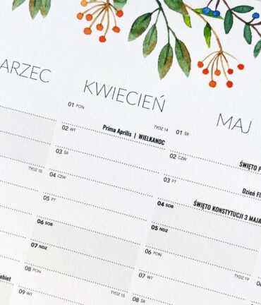 kalendarz ścienny, planer scienny, wall planner, 2025, 2026, 2027, 2028, 2029, 2030